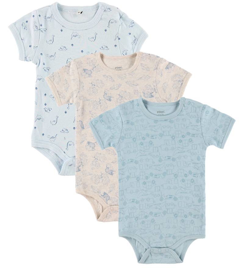 Pippi Baby Body - 1 st. - Gemischt - k/ä - Licht m. Muster - Pippi Baby - 1 Jahr (80) - Body K/Ä von Pippi Baby