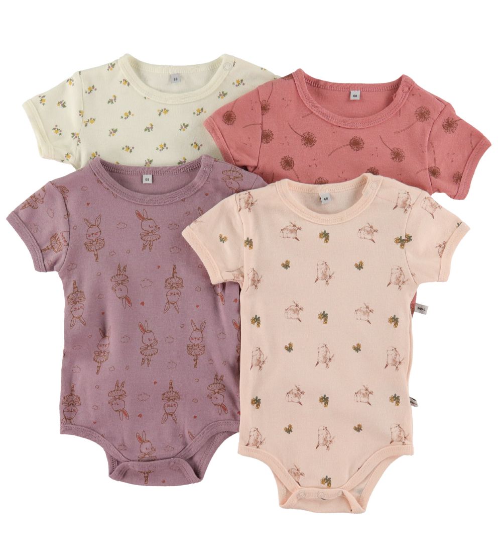 Pippi Baby Bodys k/ä - 4er-Pack - Dusty Rose - Pippi Baby - 1 Jahr (80) - Body K/Ä von Pippi Baby