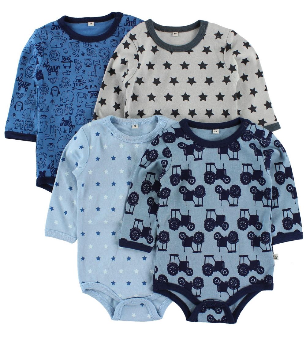 Pippi Baby Bodys l/ä - 4er-Pack - Blau/Hellblau m. Muster - Pippi Baby - 50 - Body L/Ä Pippi Baby Bodys l/ä - 4er-Pack - Blau/Hellblau m. Muster - Pippi Baby - 50 - Body L/Ä von Pippi Baby