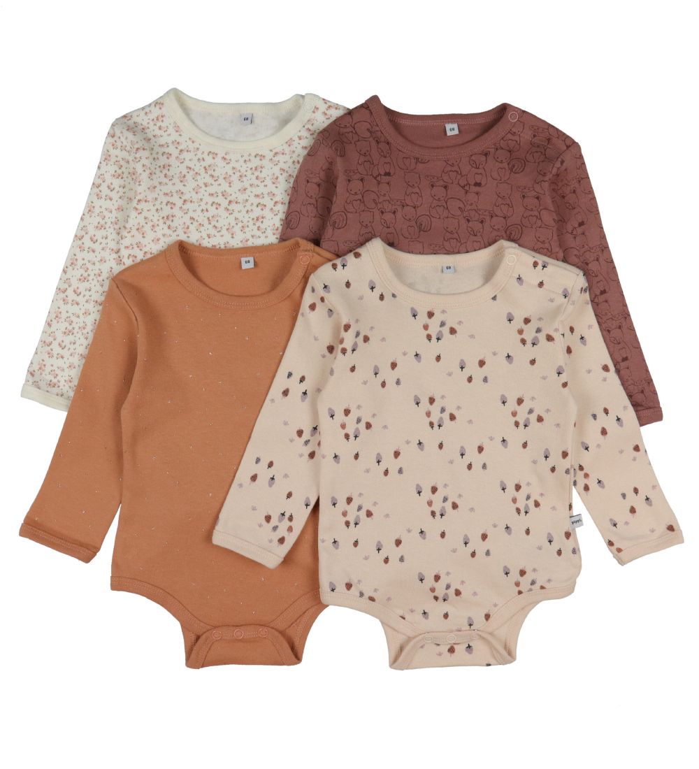 Pippi Baby Bodys l/ä - 4er-Pack - Burlwood - Pippi Baby - 1½ Jahre (86) - Body L/Ä von Pippi Baby