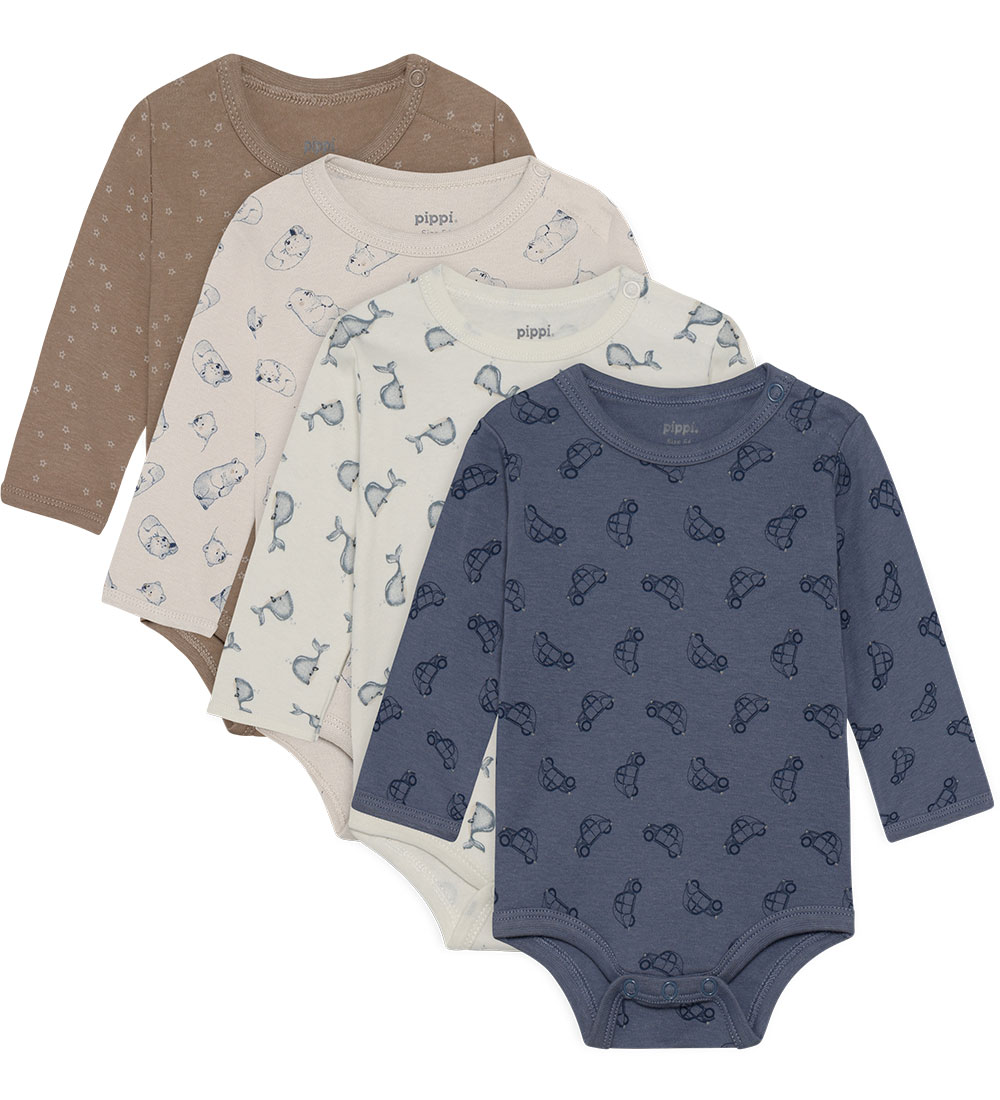 Pippi Baby Bodys l/ä - 4er-Pack - Feuerstein Stone - Pippi Baby - 50 - Body L/Ä Pippi Baby Bodys l/ä - 4er-Pack - Feuerstein Stone - Pippi Baby - 50 - Body L/Ä von Pippi Baby