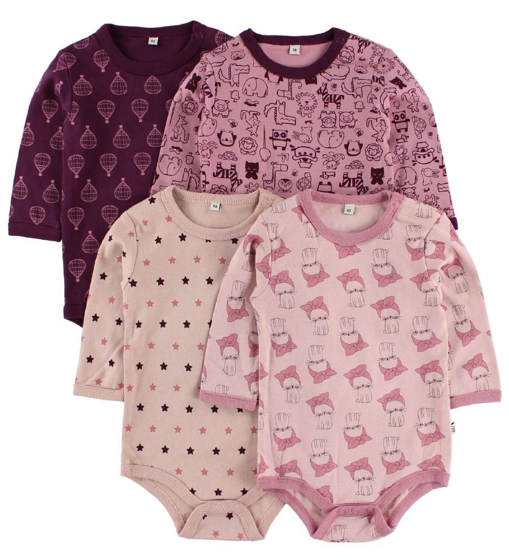 Pippi Baby Bodys l/ä - 4er-Pack - Rosa/Lila m. Muster - Pippi Baby - 68 - Body L/Ä Pippi Baby Bodys l/ä - 4er-Pack - Rosa/Lila m. Muster - Pippi Baby - 68 - Body L/Ä von Pippi Baby