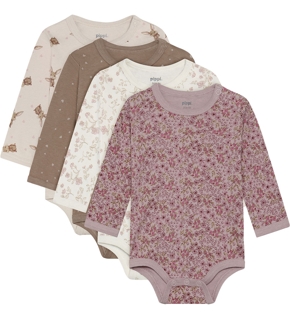 Pippi Baby Bodys l/ä - 4er-Pack - Violett Ice - Pippi Baby - 62 - Body L/Ä Pippi Baby Bodys l/ä - 4er-Pack - Violett Ice - Pippi Baby - 62 - Body L/Ä von Pippi Baby