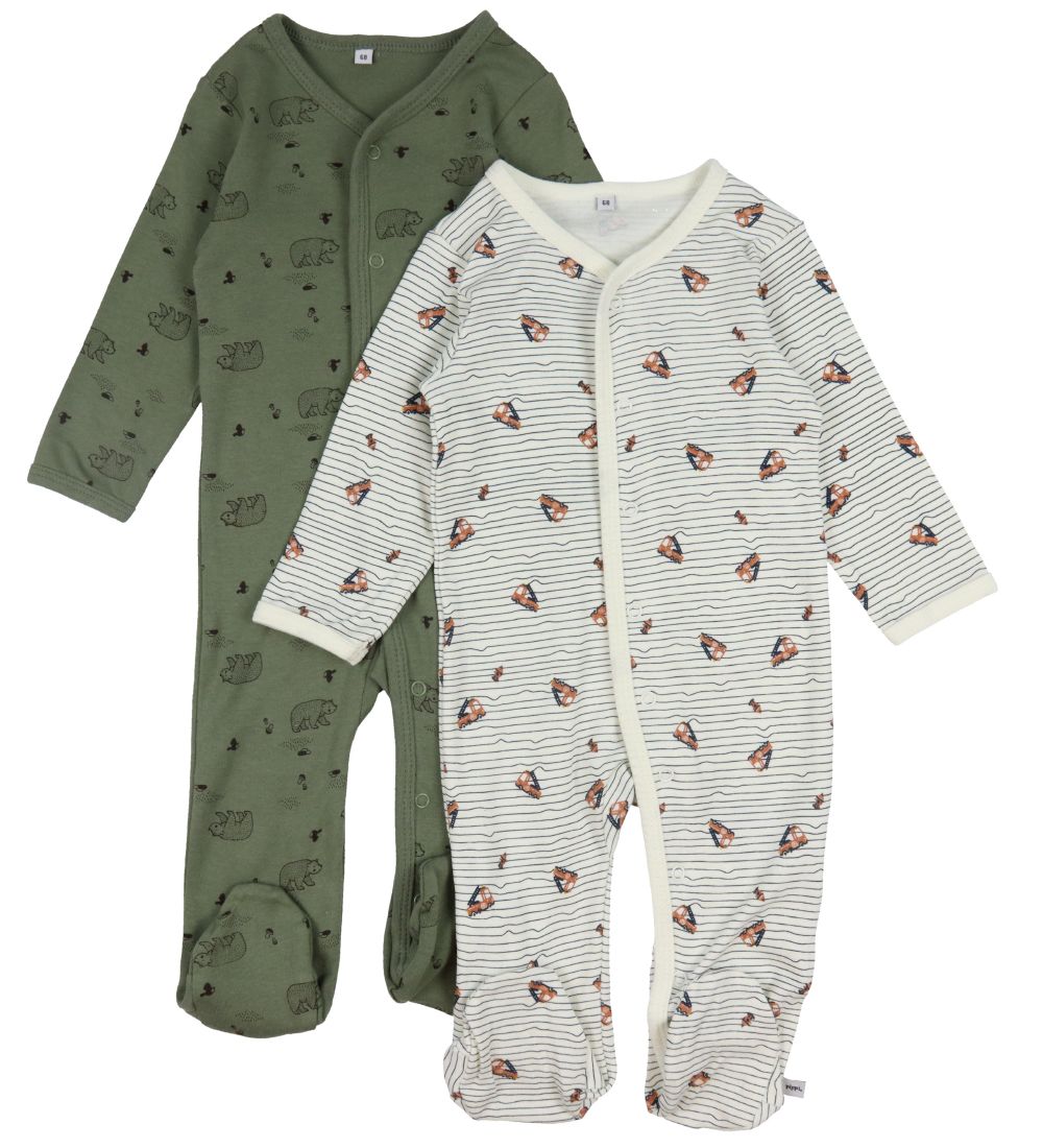Pippi Baby Strampler - Schlafanzüge - 2er-Pack - Deep Lichen Gre - Pippi Baby - 68 - Strampler Pippi Baby Strampler - Schlafanzüge - 2er-Pack - Deep Lichen Gre - Pippi Baby - 68 - Strampler von Pippi Baby
