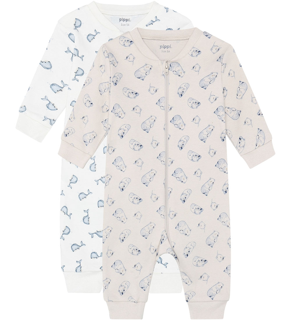 Pippi Baby Strampler - Schlafanzüge - 2er-Pack - Feuerstein Ston - Pippi Baby - 4 Jahre (104) - Strampler von Pippi Baby