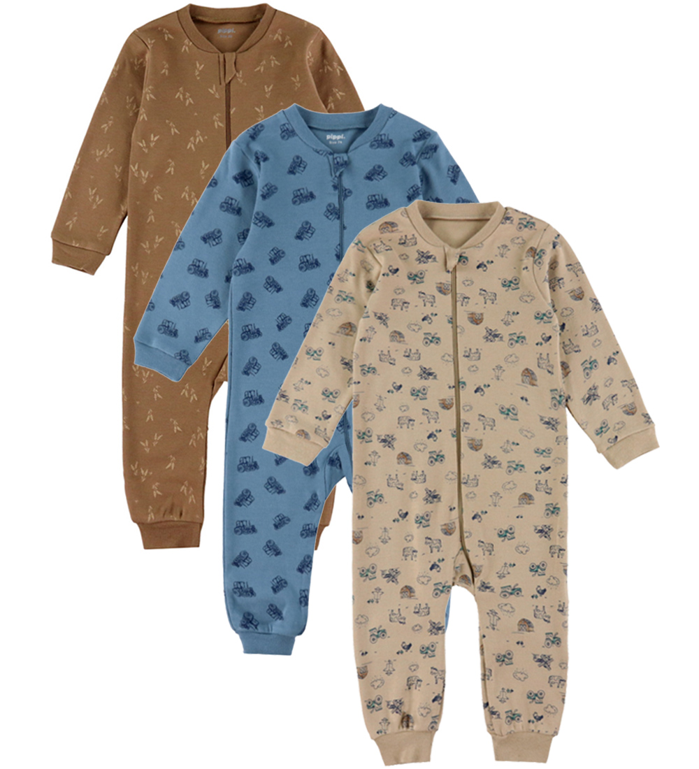 Pippi Baby Strampler ohne Fuß - 1 st. - Gemischt - Bunte m. Must - Pippi Baby - 3 Jahre (98) - Strampler von Pippi Baby