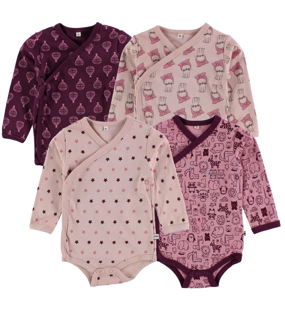 Pippi Baby Wickel Bodys - 4er-Pack - Dunkelviolett/Rosa m. Print - Pippi Baby - 62 - Body L/Ä Pippi Baby Wickel Bodys - 4er-Pack - Dunkelviolett/Rosa m. Print - Pippi Baby - 62 - Body L/Ä von Pippi Baby