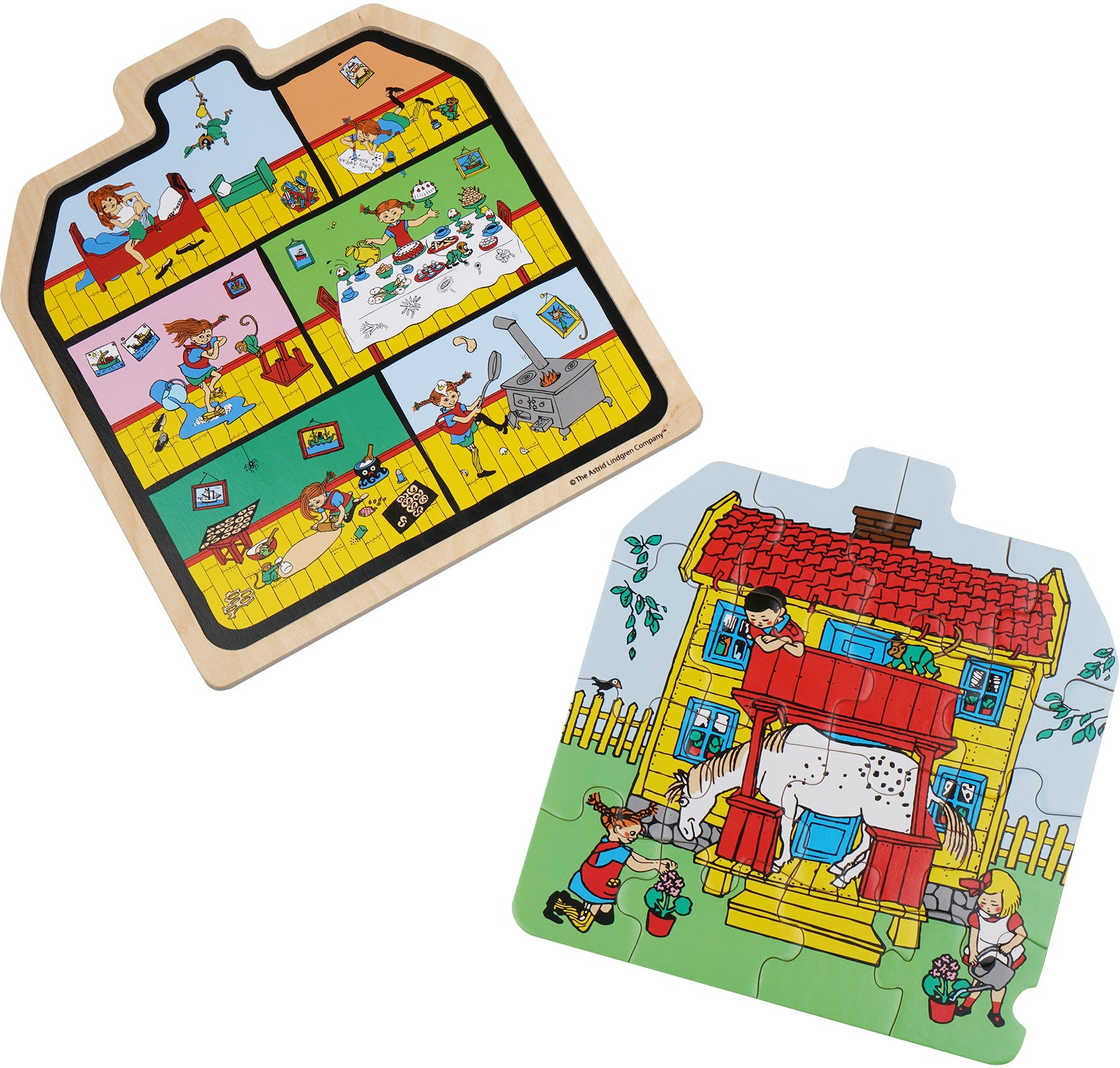 Pippi Langstrumpf Holzpuzzle Villa Kunterbunt 16 Teile von Pippi Langstrumpf
