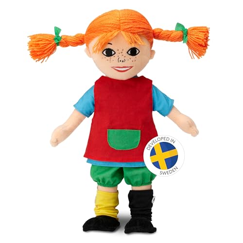 Micki & Friends 44371500 - Pippi Langstrumpf Puppe 30 cm - Stoffpuppe - Teddy - Plüschpuppe - abnehmbare Kleidung - ab 10 Monate von Pippi Longstocking