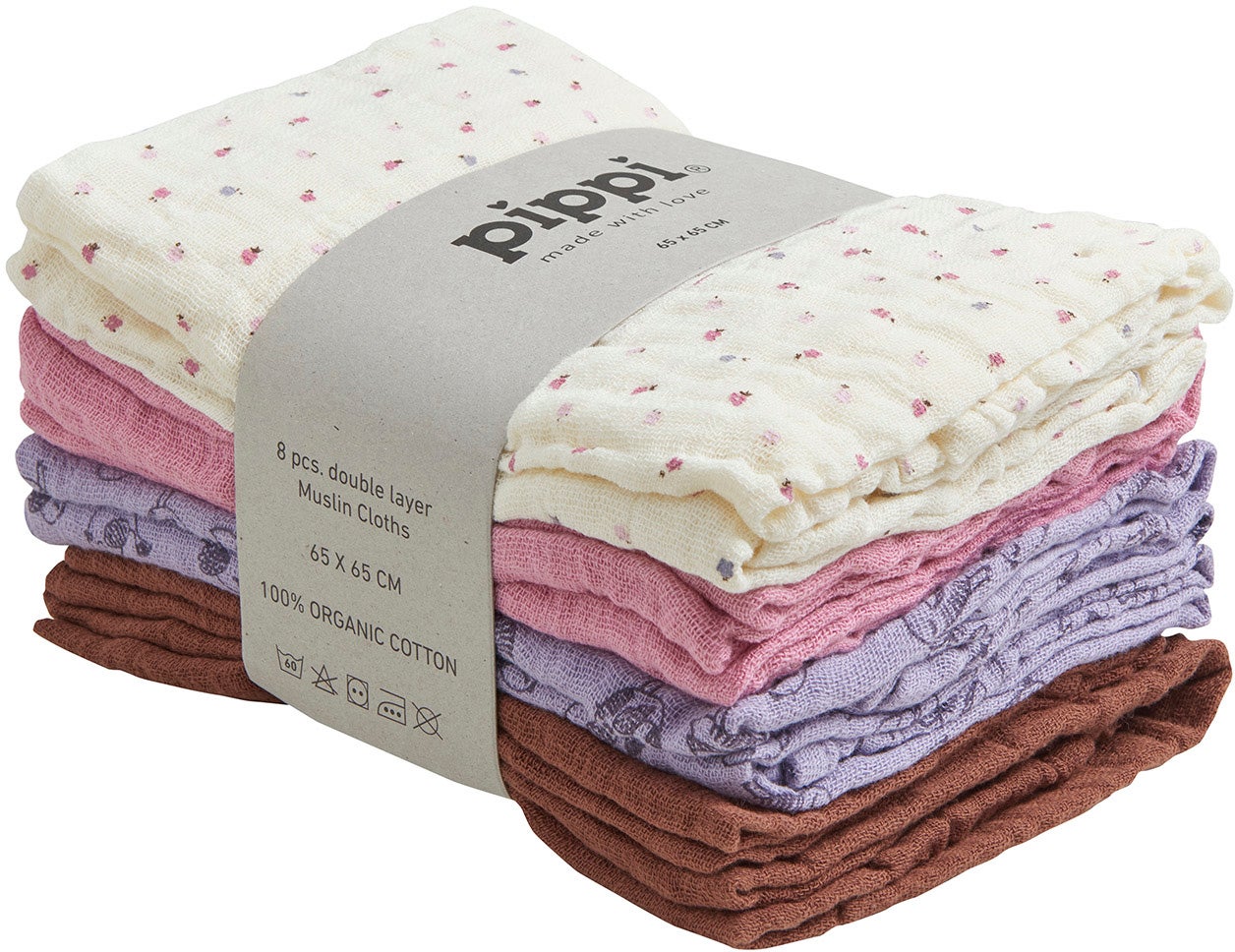 Pippi Musselintuch 8er-Pack, Wisteria Pippi Musselintuch 8er-Pack, Wisteria von Pippi