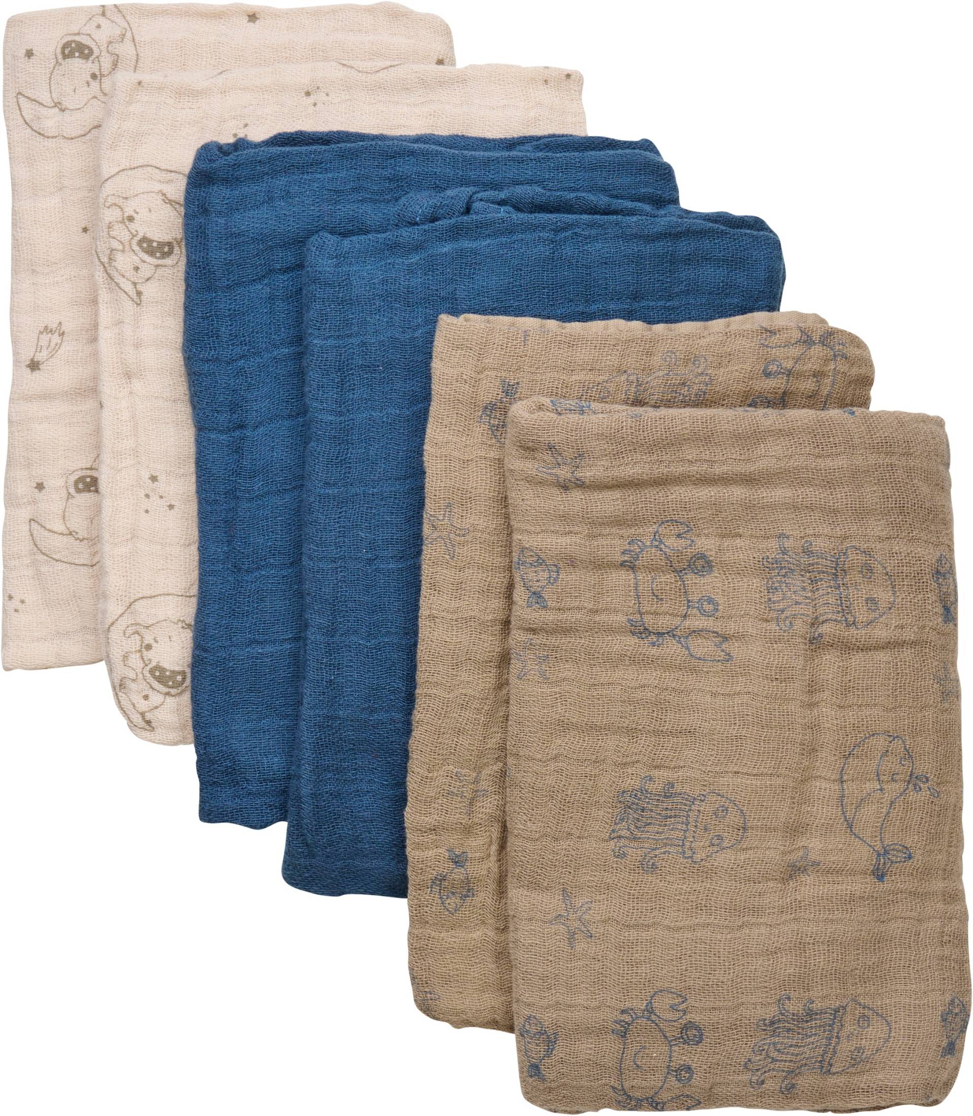 Pippi Musselintücher 6er-Pack, China Blue Pippi Musselintücher 6er-Pack, China Blue von Pippi