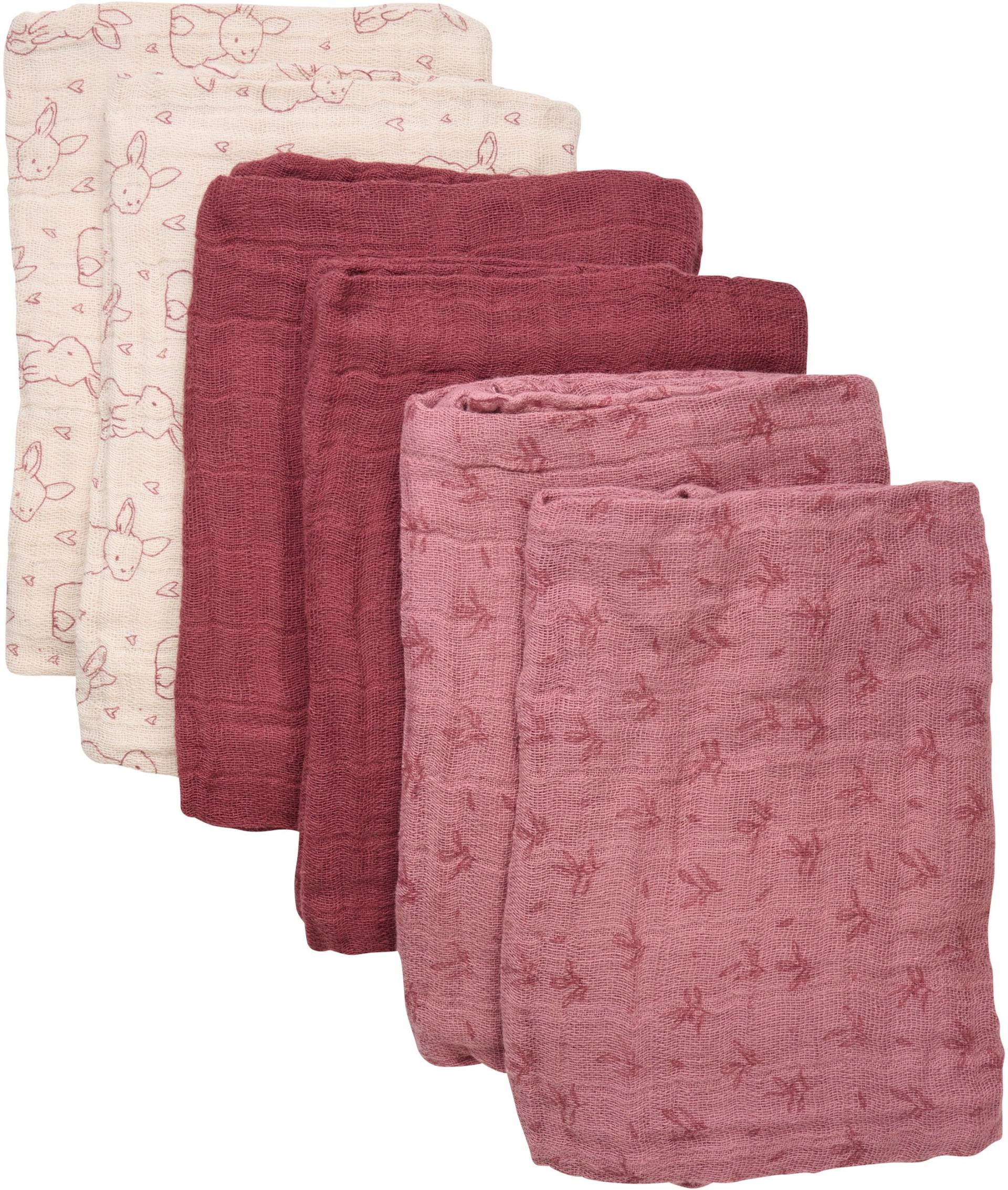 Pippi Musselintücher 6er-Pack, Old Rose Pippi Musselintücher 6er-Pack, Old Rose von Pippi