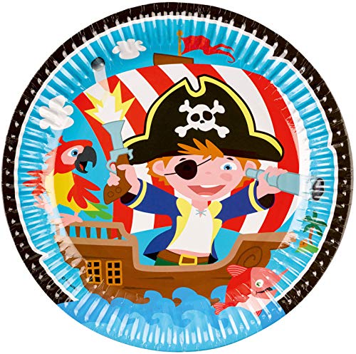 8 Teller * Little Pirates * für Kindergeburtstag und Motto-Party | Kinderpiraten Pirat Seeräuber Freibeuter Schatzsuche Kinder Geburtstag Mottoparty Partyteller Pappteller Einweg bunt von Piraten-Party: