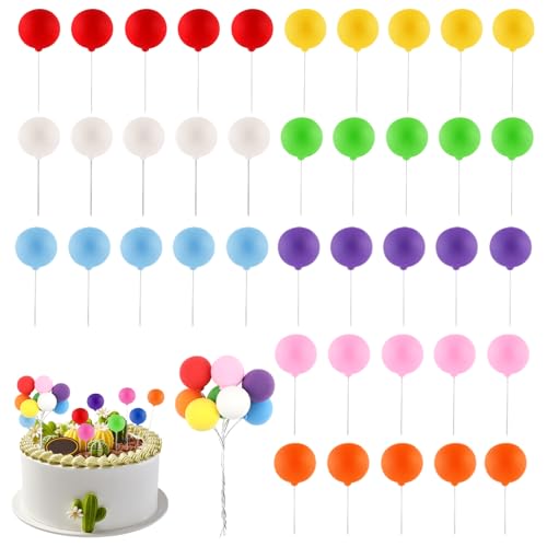 Piriuuo 40 Stück bunte Ballon-Kuchenaufsätze, Regenbogen-Kuchenaufsatz, Mini-Geburtstagskuchenaufsätze, runde Ballon-Cupcake-Topper für Party, Hochzeit, Geburtstag, Babyparty, Kuchendekoration Piriuuo 40 Stück bunte Ballon-Kuchenaufsätze, Regenbogen-Kuchenaufsatz, Mini-Geburtstagskuchenaufsätze, runde Ballon-Cupcake-Topper für Party, Hochzeit, Geburtstag, Babyparty, Kuchendekoration von Piriuuo