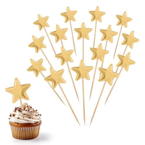 Piriuuo 50 Stück Star Cupcake Toppers, Muffin Dekoration Leder Reflektierend Glitter Tortendeko Gold Stern Glitzern Stern Tortendeko Verlobung Hochzeit Mini-Kuchenaufsätze für Geburtstag, Weihnachten Piriuuo 50 Stück Star Cupcake Toppers, Muffin Dekoration Leder Reflektierend Glitter Tortendeko Gold Stern Glitzern Stern Tortendeko Verlobung Hochzeit Mini-Kuchenaufsätze für Geburtstag, Weihnachten von Piriuuo