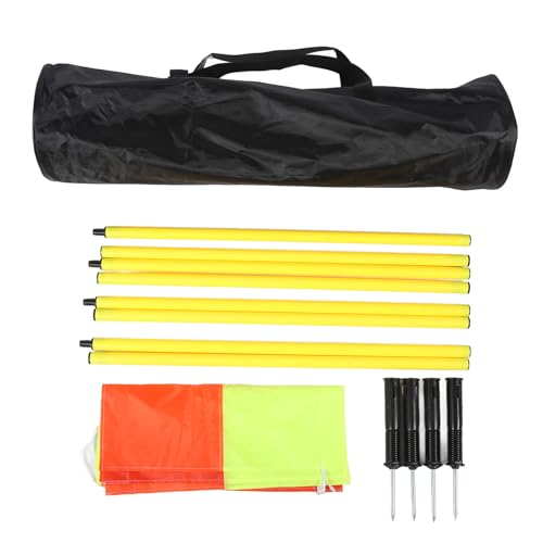 Eckflaggen f¨¹r Fu?ballfeld mit 4PCS -Quadratflaggen 4PCS 2 Abschnitt 1,5 M Fu?ballstangen Fu?ballausr¨¹stung f¨¹r das Training Im Freien von Pissente