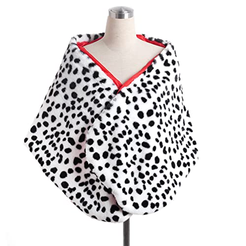 Pistha Dalmatiner Schal Frauen Faux Dalmatiner Stola Schwarz Weiß Mantel Verkleidung Kostüm für Halloween Cosplay Kostüm Zubehör Pistha Dalmatiner Schal Frauen Faux Dalmatiner Stola Schwarz Weiß Mantel Verkleidung Kostüm für Halloween Cosplay Kostüm Zubehör von Pistha