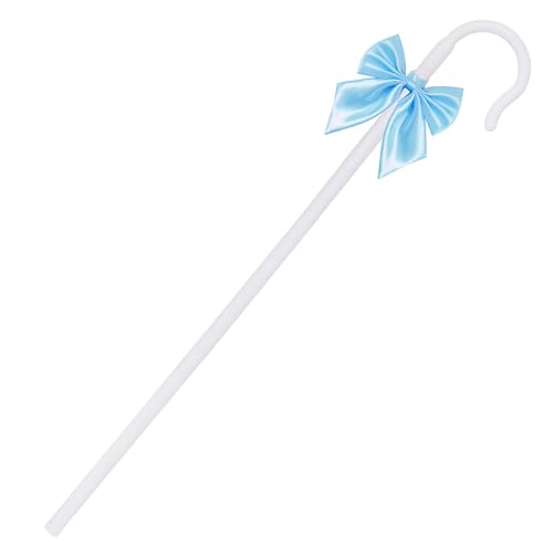 Pistha Shepherd Staff weißer Stock und Fliege, Schäferhund, Hakenfliege für Damen und Mädchen, Halloween, Schäferhund-Kostüm, Blau, Einheitsgröße von Pistha