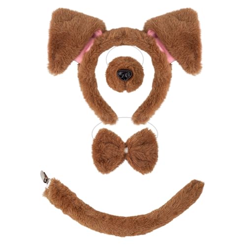 1/4/5-teiliges Hundekostüm-Zubehör-Set mit Hundeohren, Stirnband, Schwanz, Tutu, Rock, Zubehör-Set, Kinder-Tierverkleidungs-Set 1/4/5-teiliges Hundekostüm-Zubehör-Set mit Hundeohren, Stirnband, Schwanz, Tutu, Rock, Zubehör-Set, Kinder-Tierverkleidungs-Set von Pitadue
