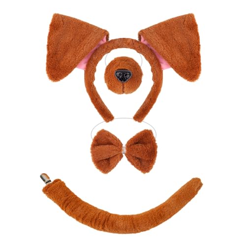 1/4/5-teiliges Hundekostüm-Zubehör-Set mit Hundeohren, Stirnband, Schwanz, Tutu, Rock, Zubehör-Set, Kinder-Tierverkleidungs-Set 1/4/5-teiliges Hundekostüm-Zubehör-Set mit Hundeohren, Stirnband, Schwanz, Tutu, Rock, Zubehör-Set, Kinder-Tierverkleidungs-Set von Pitadue