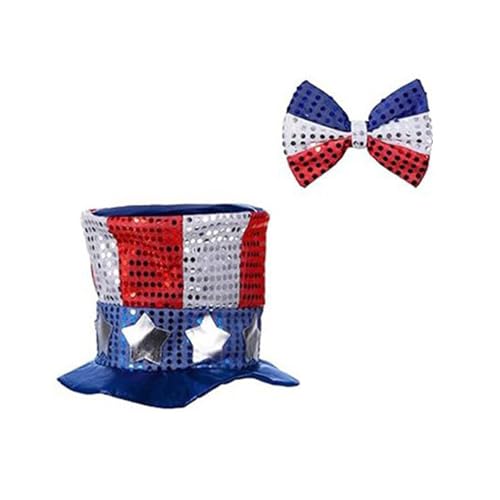 Patriotisches Kostüm zum 4. Juli, Unabhängigkeitstag, Amerika-Flagge, Kostüm mit Sonnenbrille, Flagge, Mützen, Fliege, Zubehör Patriotisches Kostüm zum 4. Juli, Unabhängigkeitstag, Amerika-Flagge, Kostüm mit Sonnenbrille, Flagge, Mützen, Fliege, Zubehör von Pitadue