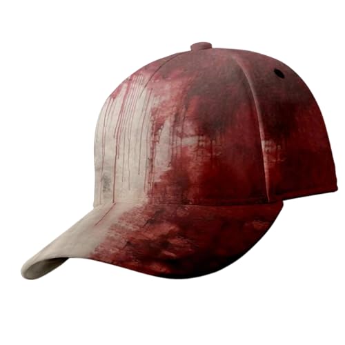 Pitadue Baseballkappe mit Blutflecken für Halloween-Partys, Themenveranstaltungen, Rollenspiele, Baseballmütze für Erwachsene, Uni-Kopfbedeckung von Pitadue