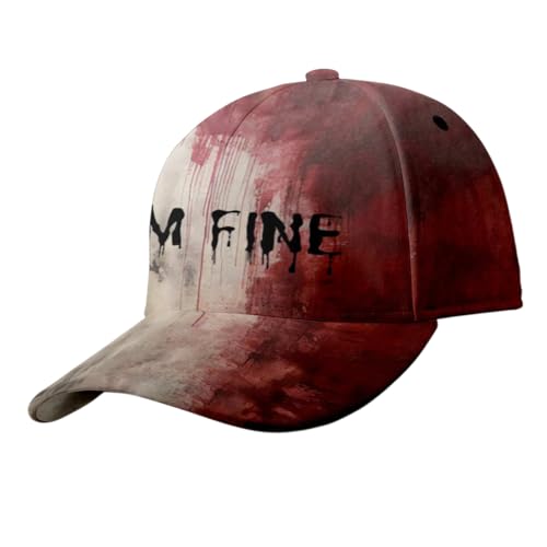 Pitadue Baseballkappe mit Blutflecken für Halloween-Partys, Themenveranstaltungen, Rollenspiele, Baseballmütze für Erwachsene, Uni-Kopfbedeckung von Pitadue