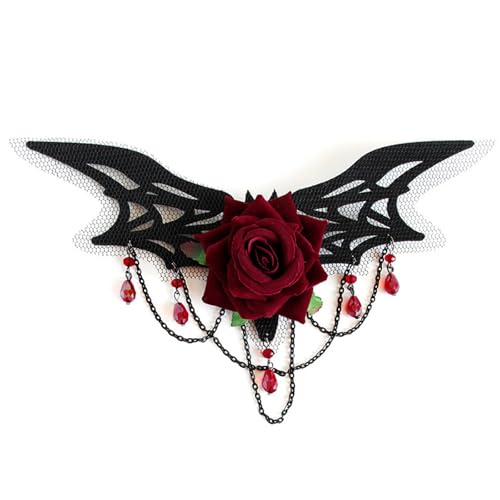 Pitadue Halloween Gefiedertes Stirnband Fledermaus Kopfschmuck Fledermaus Halskette Halloween Kostüm Zubehör für Frauen Mädchen Halloween Maskeraden von Pitadue