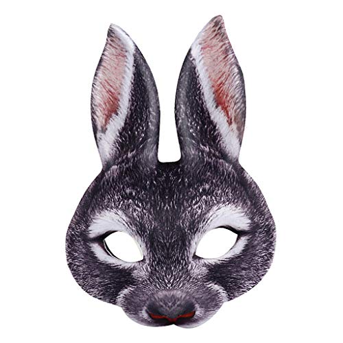 Pitadue Halloween Karneval Party Nachtclub Kostüm Halbe Gesicht Ohren Cosplay Requisiten von Pitadue