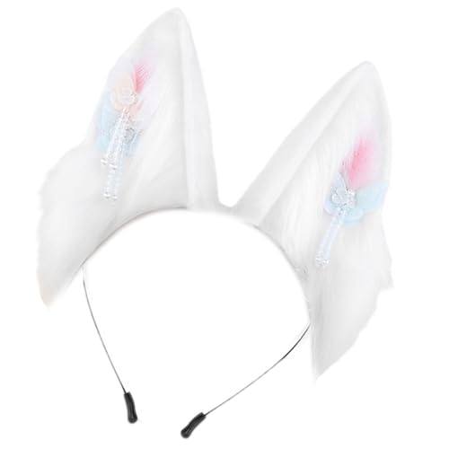 Pitadue Hasenohren Stirnband Tierohren Stirnbänder Plüsch Pelzige Hasen Ohren Stirnband Halloween Cosplay Kostüm Häschen Kostüm Haarschmuck von Pitadue