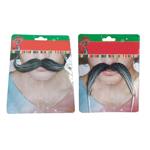 Pitadue Künstliche Schnurrbärte, selbstklebend, Haarbart-Kostüm, Gesichtsbehandlungen, Haare, für Halloween, Weihnachten, Party, Dekoration, 2 Stück von Pitadue