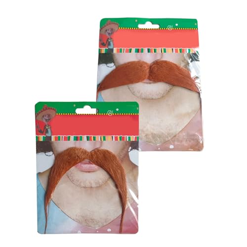 Pitadue Künstliche Schnurrbärte, selbstklebend, Haarbart-Kostüm, Gesichtsbehandlungen, Haare, für Halloween, Weihnachten, Party, Dekoration, 2 Stück von Pitadue