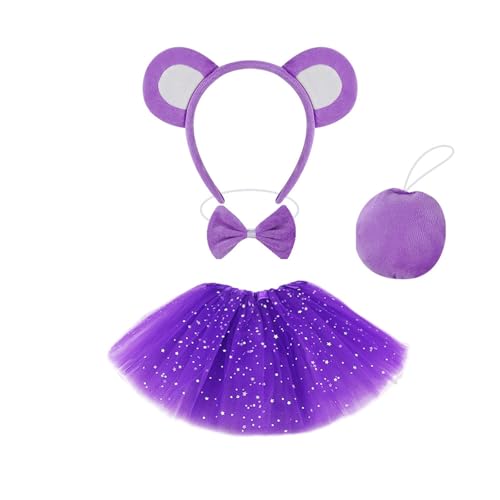Pitadue Modischer Bärenohr-Stirnband, Halloween-Kostüm-Requisiten, Kopfschmuck, kurzes Kleid für Kostümpartys und lässige Outfits von Pitadue