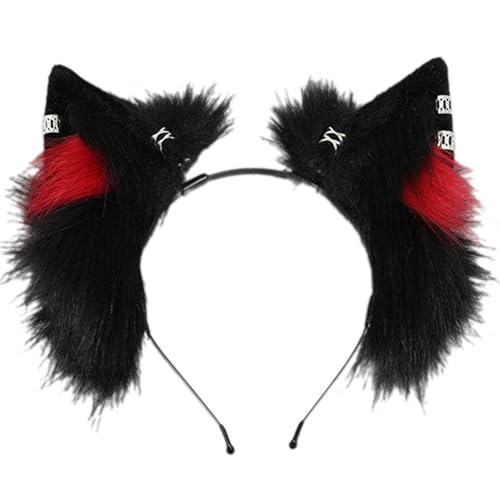 Pitadue Modischer Fuchs-Ohr-Plüsch-Stirnband, Kostüm, Kopfschmuck, verstellbar, Cosplay-Zubehör für Party-Outfits und den Alltag von Pitadue