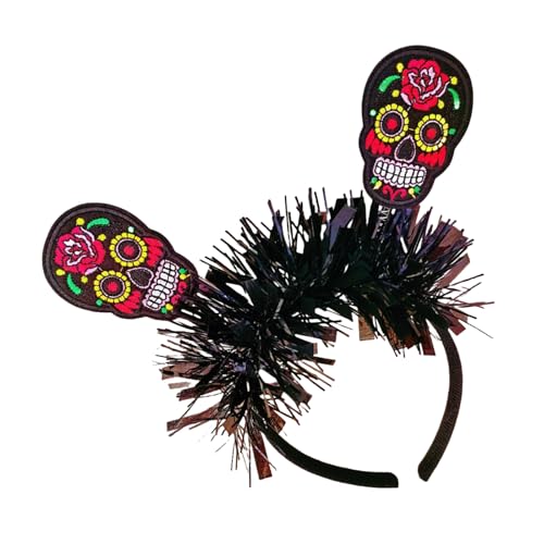 Pitadue Totenkopf-Haarband für Halloween, Festlichkeiten, Stirnband, Skelett, Haar-Accessoire, Party, unverzichtbar, Cosplay, Totenkopf-Kopfbedeckung von Pitadue