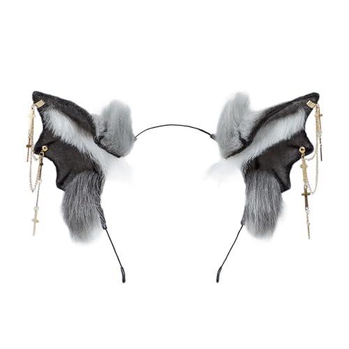 Pitadue Verstellbarer Blutsauger, Fledermausflügel, Haarband, Gothicismus, Anime-Charakter, Kopfschmuck für Rollenspiele, Make-Up-Partys, Geschenke, Kinder-Fledermaus-Ohr-Kopfschmuck von Pitadue