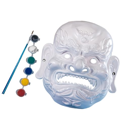 Unbemalte Maskeraden Nuo Opern Rohlinge zum Selbermachen mit Zeichenpinsel für Halloween, Cosplay, Kostüme, bemalbar mit Pigment-Zeichenpinsel von Pitadue