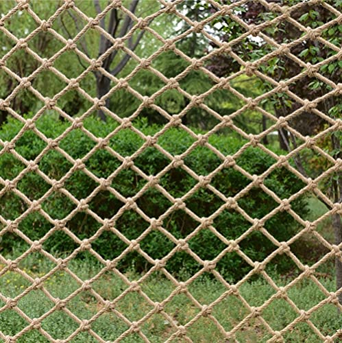 Kinder Anti-Fall-Seilnetz, Dickes 12MM Netz 12CM Pflanzenstütznetz, umweltfreundlich, biologisch abbaubar, Spielplatz-Klettersicherheitsnetz Dekoration Fotowand Hanfseilnetz(0.5Mx3M(1.64FTx9.84FT)) von Pithsdp