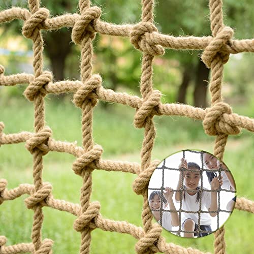 Kinderspielplatz, Der Jute-Seil-Filetarbeit Klettert, Dicke 14 Mm Maschenweite 10 Cm Hochleistungsfrachtnetzschutz-LKW-Anhänger, Sicherheitsnetz for Balkontreppen Im Innenbereich(2Mx5M(6.5FTx16.4FT)) von Pithsdp