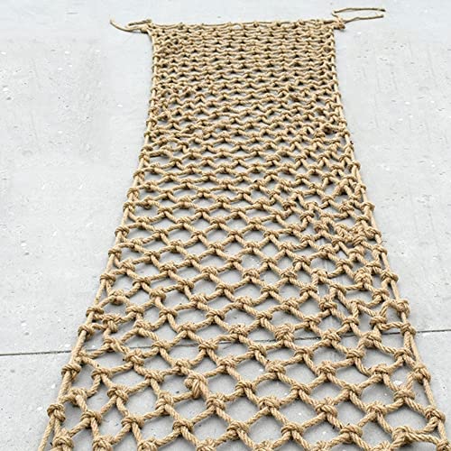 Pithsdp Sicherheitshanfseilnetz Für Balkongeländer, Mehrere Größen Zauntreppenschutznetze Retro-Dekorations-Hinterhof-Netze Sicherheits-Fracht-Anhänger-Maschennetze(1Mx2M(3.3FTx6.5FT)) von Pithsdp