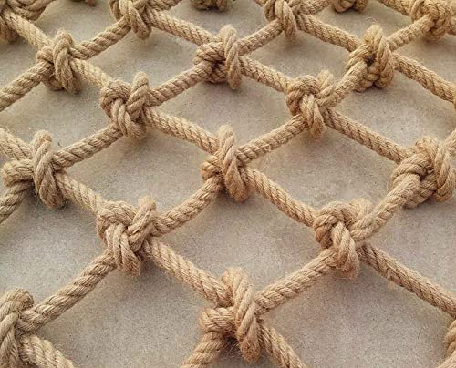 Sicherheitsnetz aus Hanfseil for Kinder, Kletternetz for Haustiere Fracht Strickleiter Lastwagen Anhänger Balkontreppe Spielplatz Sicherheitsnetz Stütznetz for Jutepflanzen(1Mx10M(3.3FTx32.8FT)) von Pithsdp
