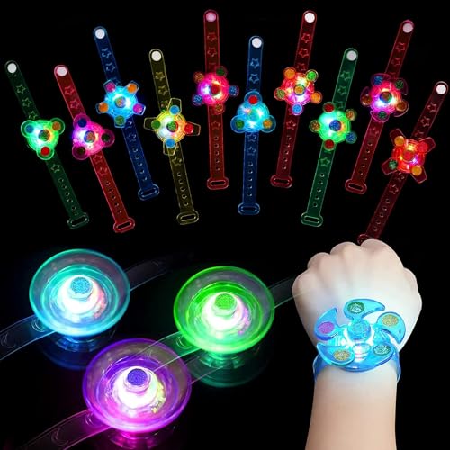 Piucrty Leuchtarmband Kinder Spinner Led Armband Mitgebsel Kindergeburtstag 14 Stück Kleinigkeiten Gastgeschenke Leuchtspielzeug Neon Party Give Aways Leuchtband Geschenke Spielzeug von Piucrty
