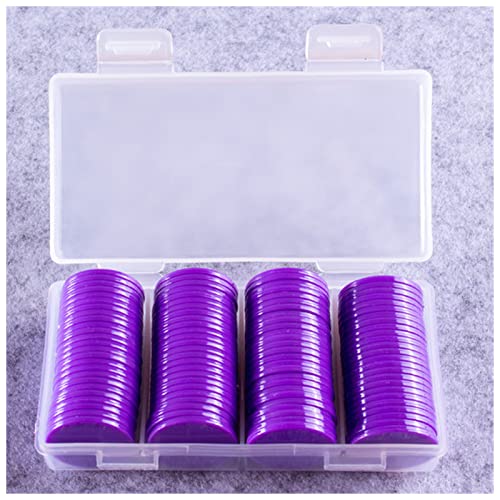 Jetons 100 stücke 25mm Kunststoff Poker-Chips Bingo-Marker for Spaß-Familien-Club-Karneval Bingo-Brett-Spiel Liefert 9 Farben mit Kunststoffkiste Jetons Chips (Size : Plum) von PiurUf