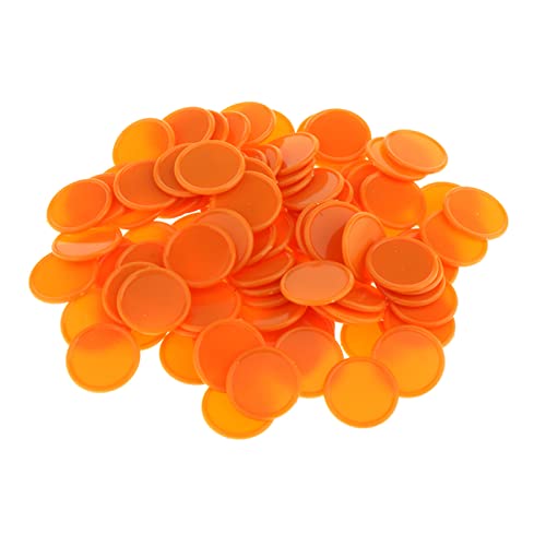 PiurUf Jetons 100 stücke Kunststoff Lernzähler Disketten Bingo Chip Zählscheiben 25mm / 1 Zoll Marker Poker Chips Spiel mit Aufbewahrungsbox Jetons Chips (Size : Orange) von PiurUf