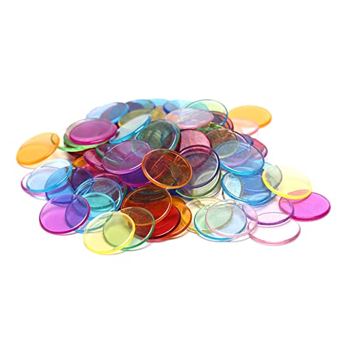 PiurUf Jetons 100 stücke Kunststoff Poker Chips Casino Bingo Marker Spaß Familie Club Brettspiele Spielzeug Kreatives Geschenk 8 Farben 19mm Jetons Chips (Size : Mix Color) von PiurUf