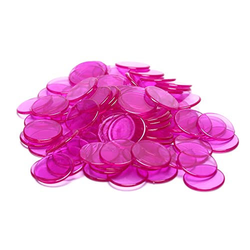 PiurUf Jetons 100 stücke Kunststoff Poker Chips Casino Bingo Marker Spaß Familie Club Brettspiele Spielzeug Kreatives Geschenk 8 Farben 19mm Jetons Chips (Size : Rose red) von PiurUf