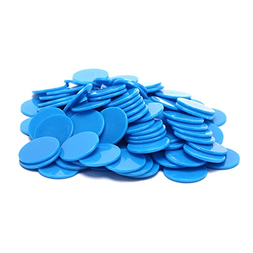 PiurUf Jetons 100pcs / Lot 9 Farben 25mm Kunststoff Poker Chips Casino Bingo Marker Spaß Familie Club Brettspiele Spielzeug Kreatives Geschenk Jetons Chips (Size : Blue) von PiurUf