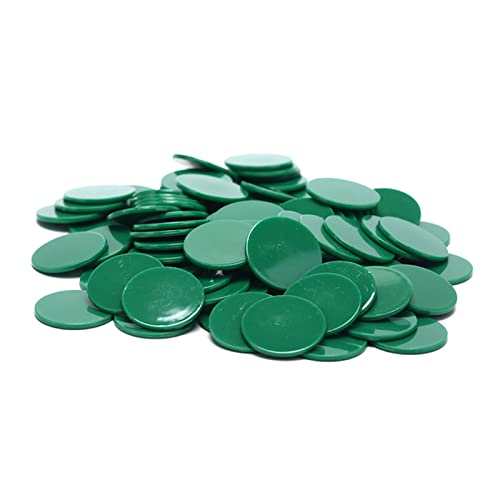PiurUf Jetons 100pcs / Lot 9 Farben 25mm Kunststoff Poker Chips Casino Bingo Marker Spaß Familie Club Brettspiele Spielzeug Kreatives Geschenk Jetons Chips (Size : Green) von PiurUf