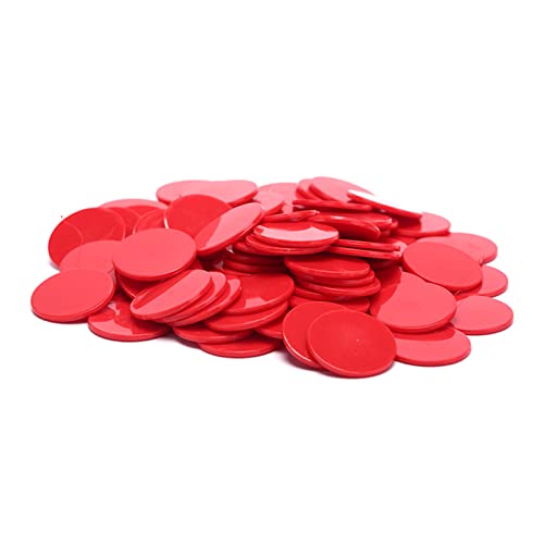 PiurUf Jetons 100pcs / Lot 9 Farben 25mm Kunststoff Poker Chips Casino Bingo Marker Spaß Familie Club Brettspiele Spielzeug Kreatives Geschenk Jetons Chips (Size : Red) von PiurUf
