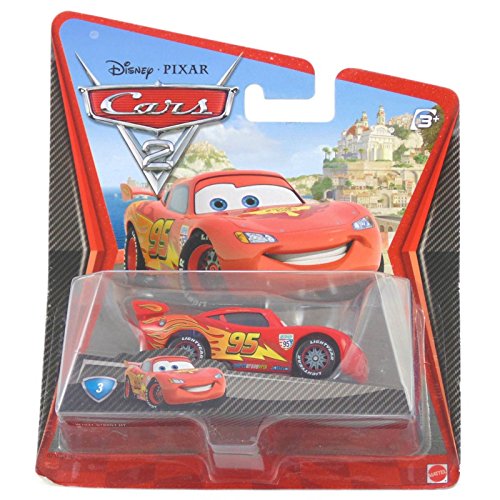 Pixar Mattel – W1941 – Miniaturauto – Cars 2 – Lightning McQueen mit Rennrad von Pixar